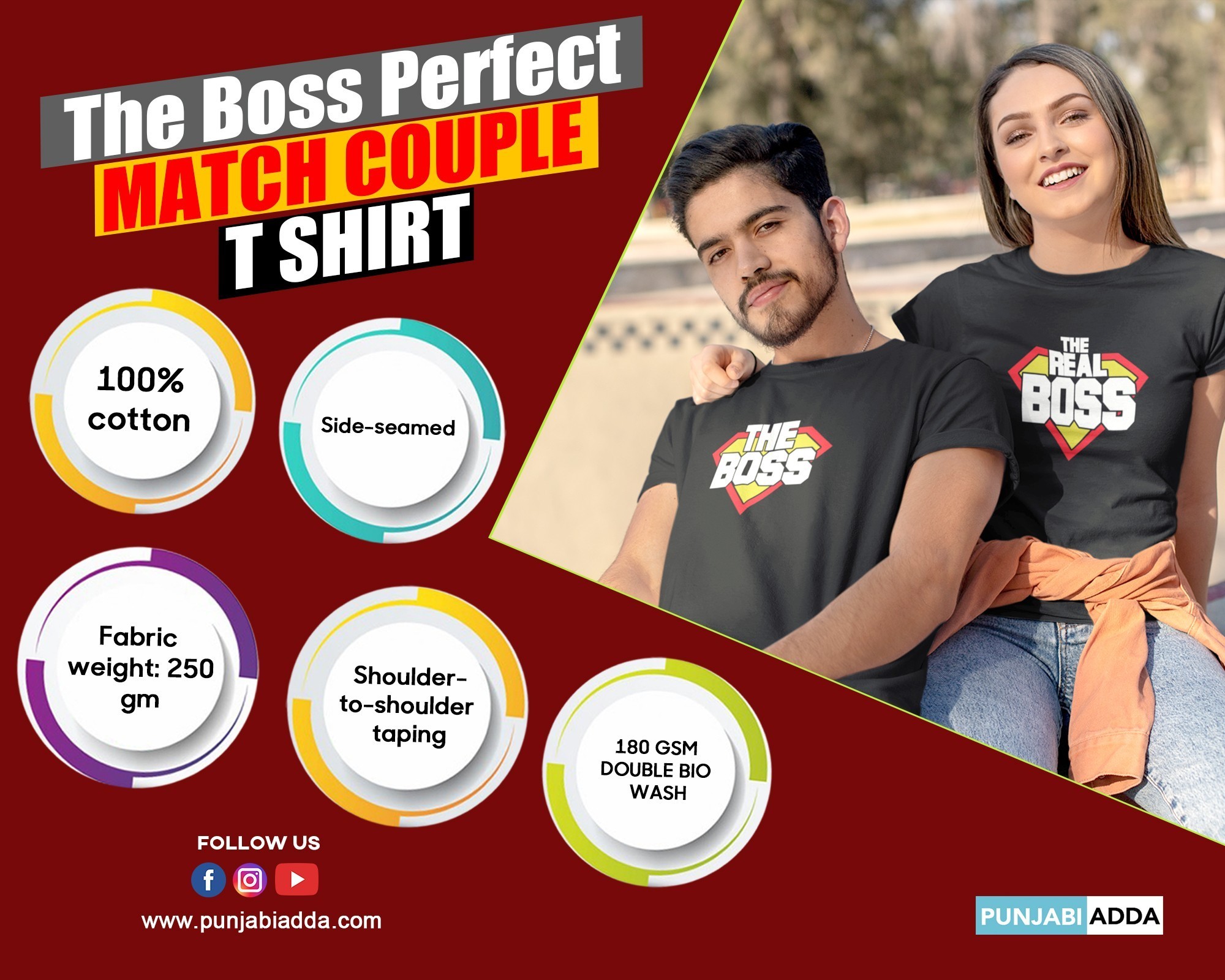 Cool The Boss Couple Tshirt Set – Punjabi Adda